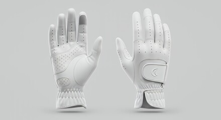 White glove isolated on grey background