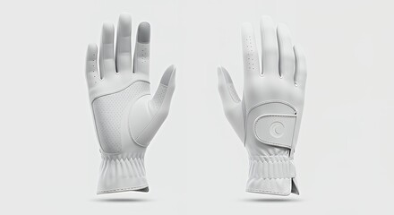 White Leather Golf Glove Pair