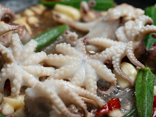 Stir-fried webfoot octopus and vegetables