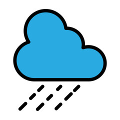 Rain Cloud Vector Filled Icon Design
