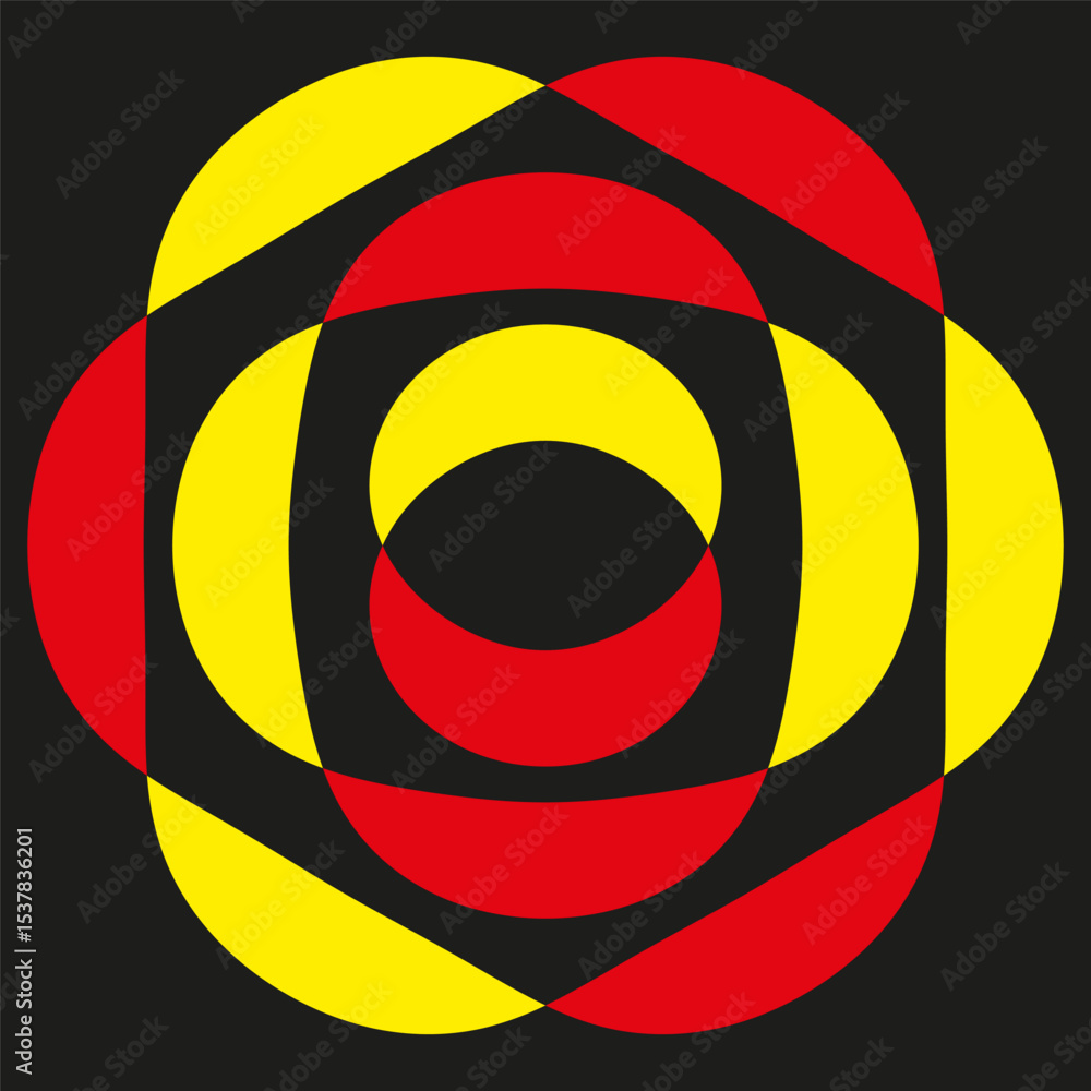 Poster concentric circles pattern. layered ring design. vector nested rounds. colorful orbital structure.