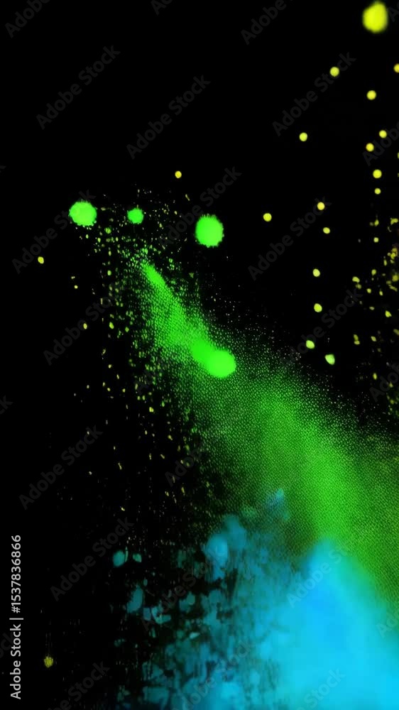 Aufkleber vibrant multicolored powder explosion against a black background creating a mesmerizing visual displ