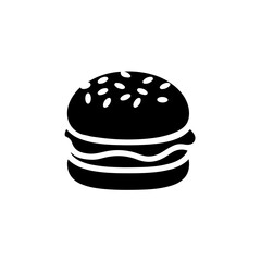 Burger icon set on transparent background. Symbol of  cheese burger