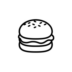 Burger icon set on transparent background. Symbol of  cheese burger
