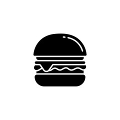 Burger icon set on transparent background. Symbol of  cheese burger
