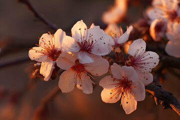 Delicate blossoms in soft morning light.
