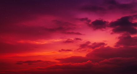 Fototapeta premium Dramatic red and orange sunset sky with clouds