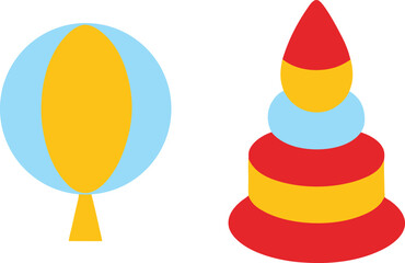 Baby toy set vector art illustration