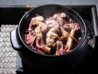 Mushroom cauldron rice, Korean food