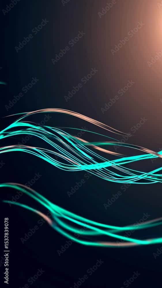 Poster abstract flowing lines on dark background