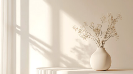 simple e-commerce banner mockup with soft beige background, elegant serif font, product image with subtle glow, minimalist layout with lots of white space, premium feel.