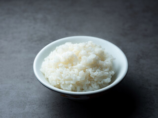 Steamed rice in a bowl