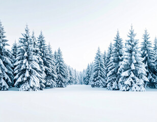 Naklejka premium Serene Snowy Forest Landscape