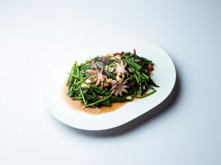Stir-fried webfoot octopus and vegetables