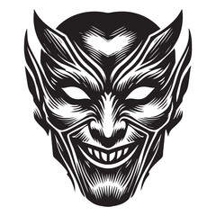 Obraz premium Demon Longhorn Skull Design Vector with Horror Theme