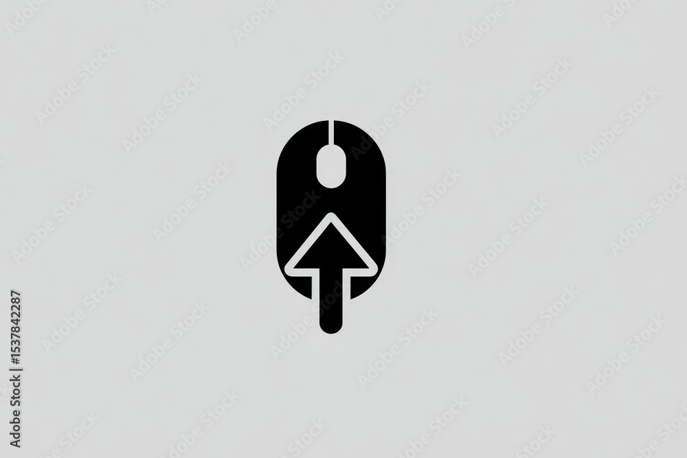 Aufkleber minimalist symbol of a computer mouse with upward arrow design