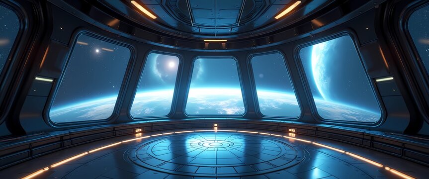 Venture into the depths of the cosmos with this stunning spaceship background 4k image that illustrates the beauty of advanced technology and space exploration. - Powered by Adobe