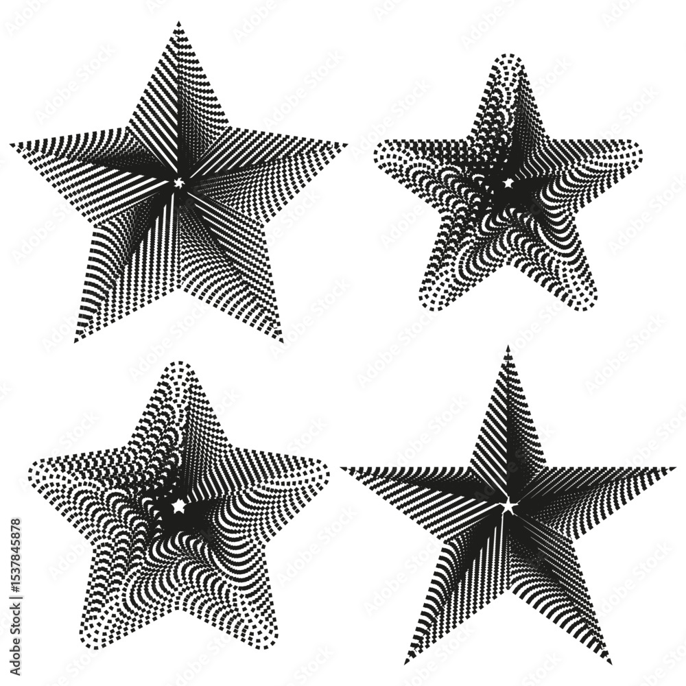 Poster star shape figure. vector 3d contour. black outlined form. abstract pointed icon.