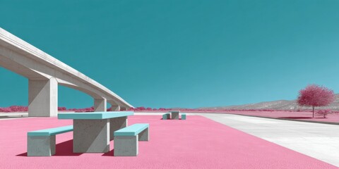 National Bed Bug Prevention Day Rest Stop with Clean Picnic Areas and Open Space - Spring Arbor Day and Earth Day Eco-Friendly Travel and Roadside Safety