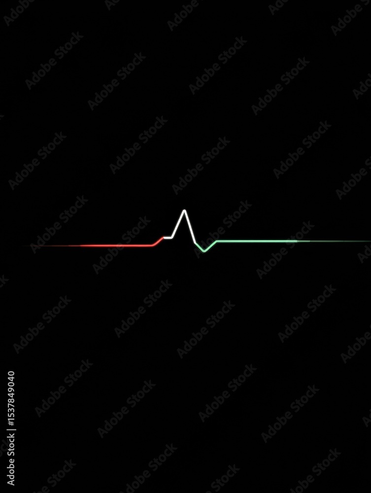 Aufkleber Heartbeat Monitor Tension Line Transitions Into Risk Meter With Minimal Upper Zone Representation in a Health Context