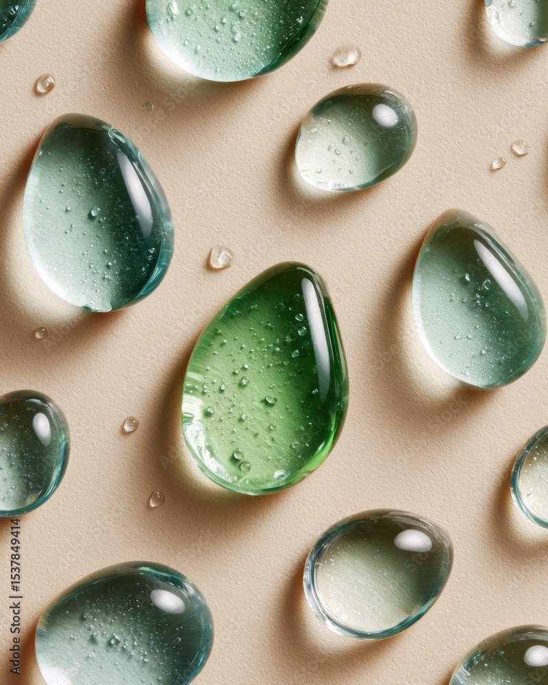 Poster eco-inspired close-up of water droplets on textured surface symbolizing flood risk awareness for env