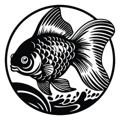 silhouette fish seabass on white background, vector illustration
