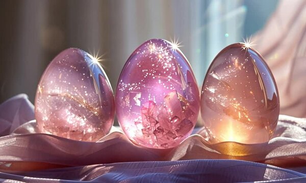 crystal yoni egg in pastel colors