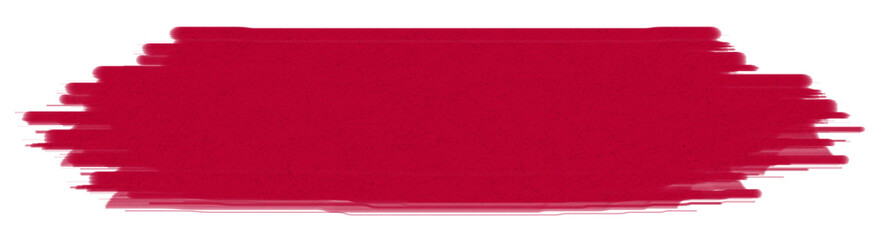 red paint brush stroke element with structure, with transparent background