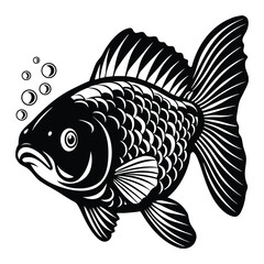 Set of salmon silhouette in line art style.Fish vector by hand drawing.Fish tattoo on white background.Black and white fish vector on white background.Salmon fish sketch for coloring book.