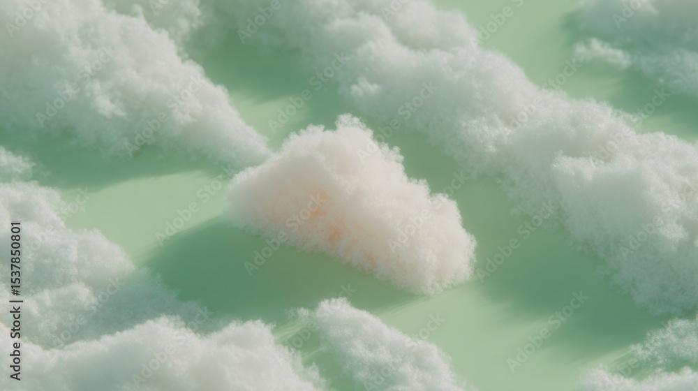 Poster Luminous Cloud Icon with Central Padlock over Circuit Board Patterns for Modern Cloud Security and Digital Data Protection in Mint Green Minimalist Style