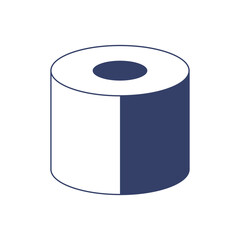 blue cylinder flat 3d shape element