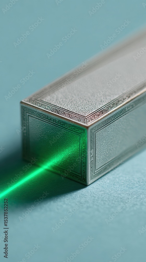 Aufkleber Futuristic Diploma Frame with Guilloche Security Pattern and Neon Green Glow for Advanced Document Authentication and Financial Certification