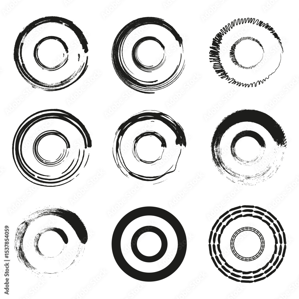 Poster target shape icon. bullseye vector forms. circular abstract symbols. monochrome outline design.