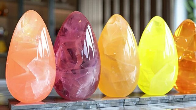 crystal yoni egg in pastel colors