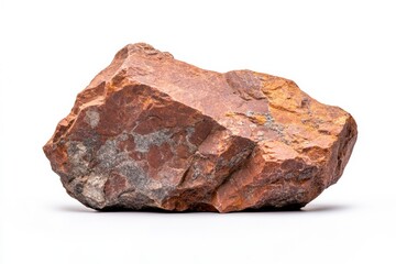 A Rough Red Jasper Stone Isolated on White Background Ideal for Geology Nature Texture Backgrounds Designs and Presentations