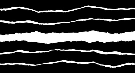 Torn Paper Edges: Abstract Black and White Texture