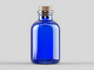 Elegant and Unique Blue Glass Bottle for Skincare Products, Perfect for Creating Visually Striking Mockups and Stunning Promotional Materials