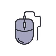 Modern Computer Mouse Icon Isolated On Transparent Digital Illustration