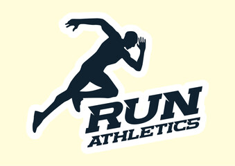 silhouette of a man running athletics