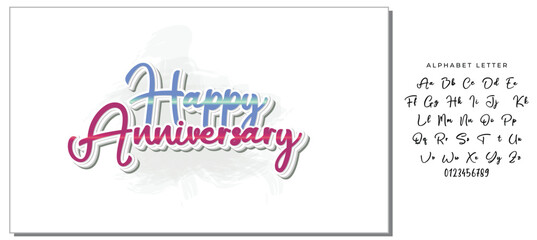 Elegant Happy Anniversary Typography with Script Font and Romantic Colors