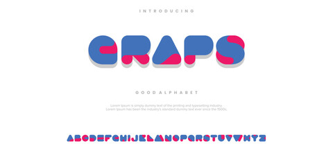 GRAPS Abstract minimal modern alphabet fonts. Typography technology vector illustration