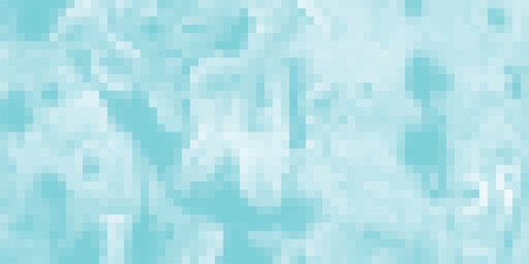 A blue digitally pixelated design showcasing a mosaic of shapes with cool tones evoking a sense of tranquility and ethereal qualities suitable for various creative projects.