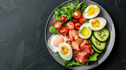 A fitness enthusiast's meal. featuring lean proteins and complex carbs