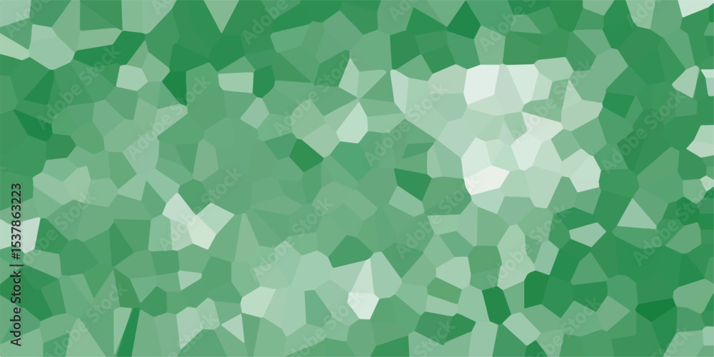 Poster abstract mosaic pattern in shades of green creating a harmonious and organic design for backgrounds 