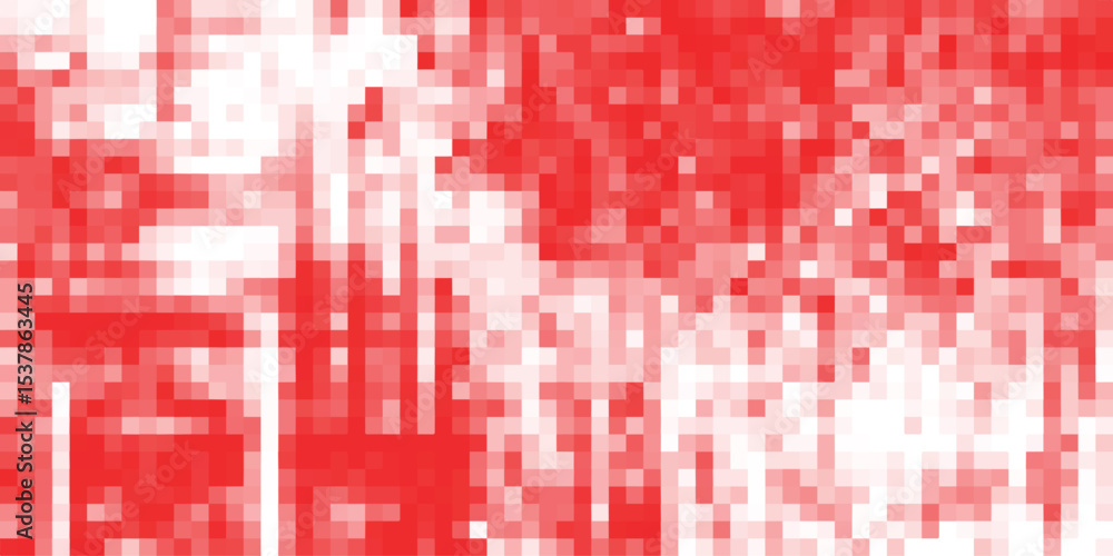 Poster abstract pixelated composition with shades of red creates a dynamic visual aesthetic suitable for mo