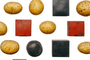 Geometric pattern of potatoes and squares