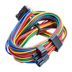 Colorful Wire Harness: Multicolored Cables, Electrical Wiring, Connector Assembly