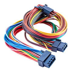 Colorful Wire Harnesses: Detailed Close-up of Electrical Cables & Connectors