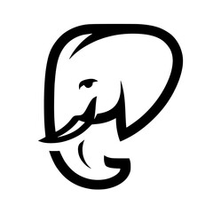 elephant head logo vector