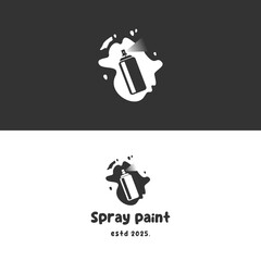 Spray paint can logo template, Spray paint can silhouette vector